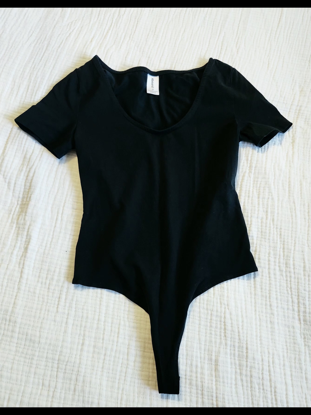 Abound Black Short-Sleeve Scoop Neck Bodysuit